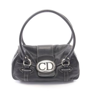 [Used] Dior handbag with CD logo, black leather, women's handbag, Used B
