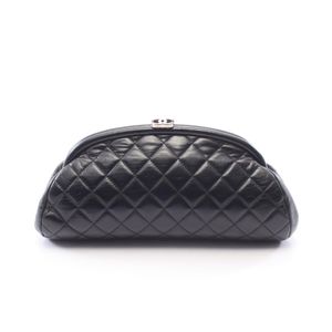 [Used] Chanel CHANEL Second Bag Clutch Bag Matelassé Clasp Black Lambskin (Sheepskin) Matelassé Clutch Bag Women's Used B