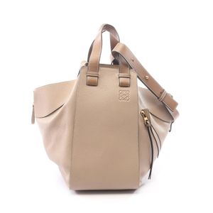 [Used] LOEWE HAMMOCK MEDIUM Handbag, 2-Way, Beige/ Braun Leather, Women's, Used A