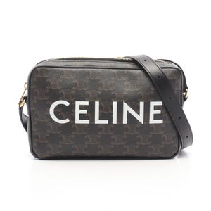 [Used] Celine CELINE Medium Messenger Bag, Black/ Braun/White, PVC Coated Canvas, Leather.