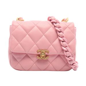 [Used] Chanel CHANEL Shoulder Bag Mini Matelassé Combination Hardware Pink Lambskin (Sheepskin) Mini Matelassé Chain Shoulder Women's Used A