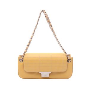 [Used] Chanel CHANEL Shoulder Bag Coco Mark Yellow Leather Chain Shoulder Women's Used B