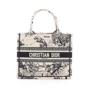 [Used] Dior Book Tote Small M1265ZRHZ White/Black Canvas Book Tote Small Women's Used A