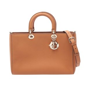 [Used] Dior Lady D-Sire Large 2-Way Braun Leather Handbag, Ladies ', Used A