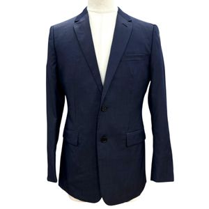 Mint Condition ▼ DIOR Homme 633C720A5084 Wool Silk Logo Button Single-Breasted Tailored Jacket Navy Size 48 Made in Italy Authentic Men's Jacket
