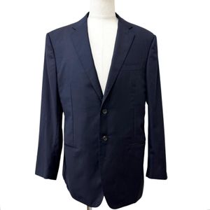 Excellent condition □ GIORGIO ARMANI CLASSICO BORGO21 Super 150s wool single tailored jacket, navy, size 52/large, made in Italy, men's.