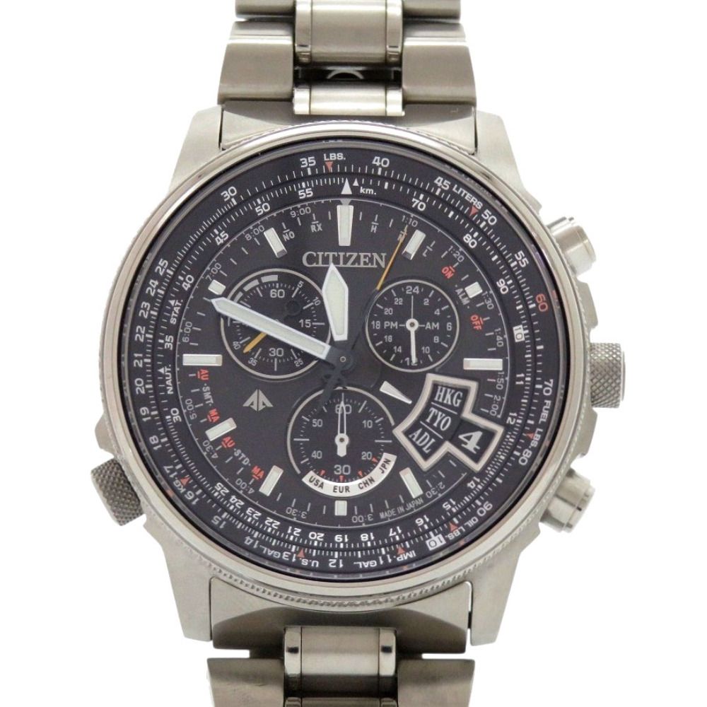 美品 シチズン プロマスター BY0080-57E チタン ブラック エコドライブ 腕時計 黒 1630【中古】CITIZEN