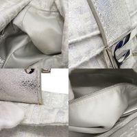 美品 フェンディ ズッキーノ マンマバケット ワンショルダー キャンバス レザー シルバー ショルダーバッグ ハンドバッグ 1180【中古】FENDI