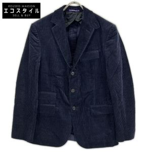 Ralph Lauren Purple Label 798876035001 義大利製造 海軍藍棉單排扣側開衩燈芯絨三粒扣運動外套/修身夾克 尺寸 36S [二手]