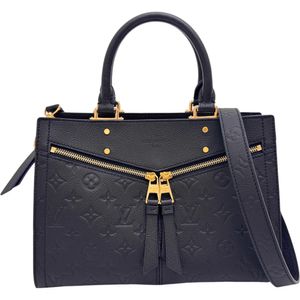 LOUIS VUITTON/ Louis Vuitton Three PM M54196 Monogram Empreinte Handbag Leather Black & Navy/Gold Hardware Women's [Used]