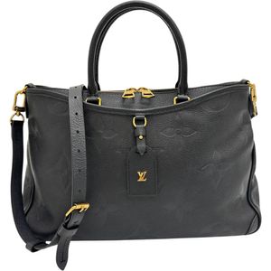 LOUIS VUITTON/ Louis Vuitton Trianon MM M46487 Monogram Empreinte Handbag Leather Black & Navy/Gold Hardware Women's [Used]