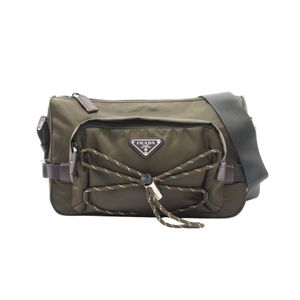 【中古】 プラダ PRADA ショルダーバッグ スピードロック カーキ/ブラウン/ブラック ナイロン レザー ショルダーバッグ ユニセックス 未使用