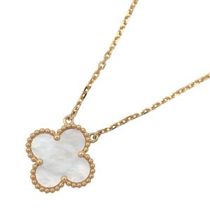 [Pre-owned] Van Cleef & Arpels Vintage Alhambra Mother-of-Pearl Necklace VCARA45900, Neck Circumference 37/41.5cm, K18 (Yellow Gold)