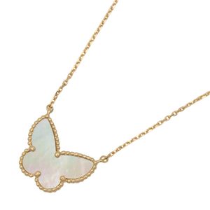 [Pre-owned] Van Cleef & Arpels Lucky Alhambra Papillon Necklace, Mother-of-Pearl, VCARD99500, Neck size 37/41.5cm, K18 (Yellow Gold)