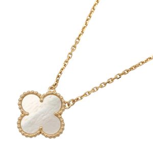 [Pre-owned] Van Cleef & Arpels Vintage Alhambra Mother-of-Pearl Necklace VCARA45900, Neck size 37/41.5cm, K18 (Yellow Gold)
