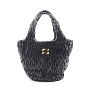 【중고】 MIU MIU 마테라쎄 토트백 5BG257 블랙 레더 숄더백 토트백 여성용 Used A