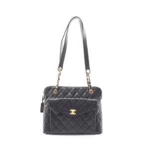 [중고] Chanel 샤넬 토트백 마틀라세 블랙 캐비어 스킨(그레인드 카프) 마틀라세 숄더 토트 여성용 Used A