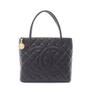 【중고】 Chanel 샤넬 토트백 복각 토트 A01804 블랙 캐비어 스킨(그레인드 카프) 복각 토트 여성용 Used A