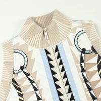 [Used] Hermes HERMES Down Vest Twillaine Scarf Print Knit Panel Long 3H2841DJ Cotton Wool Twillaine Down Vest Women's Used A