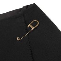【二手】Prada PRADA 半身裙 安全別針 皮革貼片 P171XE 羊毛裹身裙 女款 二手 A