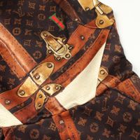 【二手】路易威登LOUIS VUITTON洋裝 行李箱印花 無袖 RW242WB QNQ FRRO50 真絲洋裝 女款
