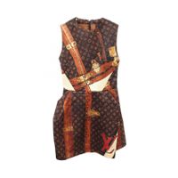 【二手】路易威登LOUIS VUITTON洋裝 行李箱印花 無袖 RW242WB QNQ FRRO50 真絲洋裝 女款