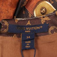 【二手】路易威登LOUIS VUITTON洋裝 行李箱印花 無袖 RW242WB QNQ FRRO50 真絲洋裝 女款