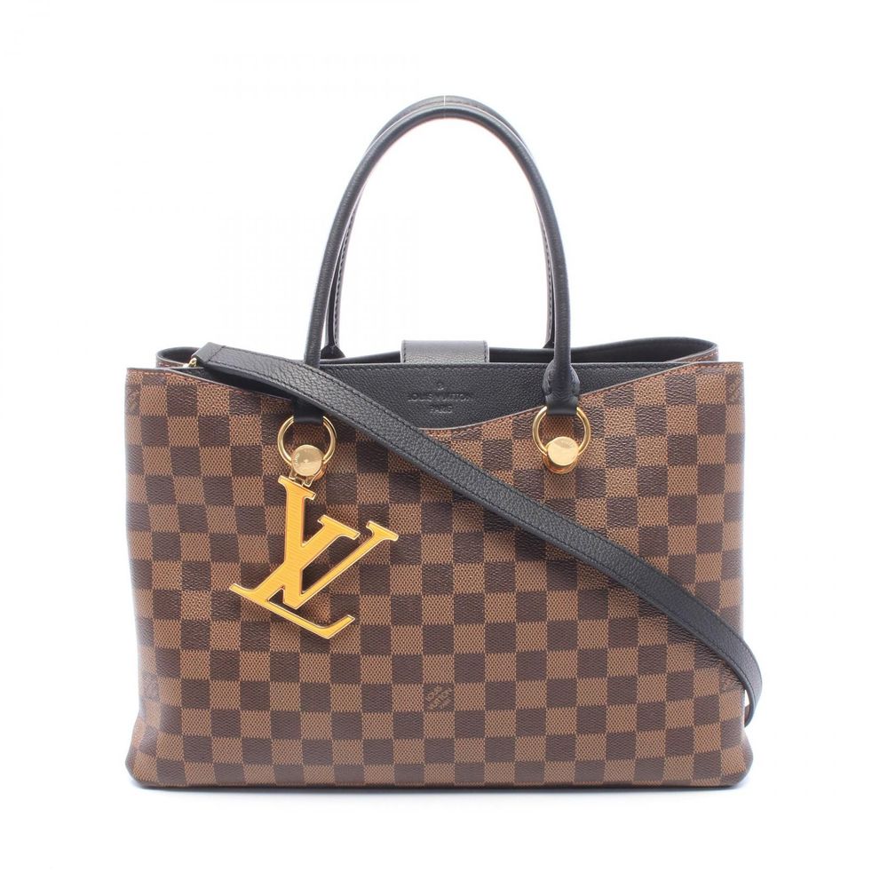 【二手】路易威登LOUIS VUITTON LV Riverside Damier Ebene Noir 2WAY 手提包 N40050 Noir PVC塗層帆布皮革 LV Riverside