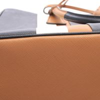 【二手】Prada 托特包 Galleria 2WAY 黑色/驼色/白色 Saffiano皮革 Galleria 2way托特包 女士 Used A