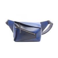 【二手】 LOEWE腰包/斜背包/臀包 小號 B510SEBX02 藍/黑色皮革 女士小號 二手 A