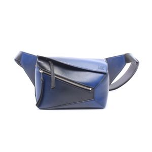【二手】 LOEWE腰包/斜背包/臀包 小號 B510SEBX02 藍/黑色皮革 女士小號 二手 A