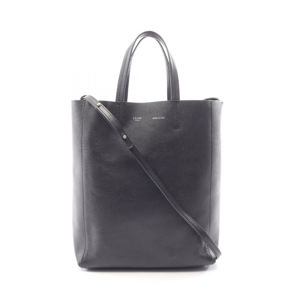 [Used] Celine CELINE Tote Bag Vertical Small Cabas 2WAY 176183 Black Leather Vertical Cabas Small Women's Used B