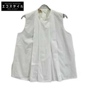 Hermes White Cotton Sleeveless Shirt, Size 38 [Used]
