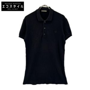 Bottega Veneta 黑色棉質貼布 Polo 衫，46 碼 [二手]