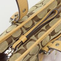 Coach 經典手提包，帆布和皮革材質 [二手]