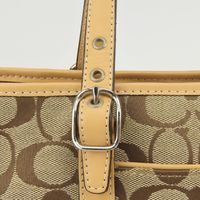 Coach 經典手提包，帆布和皮革材質 [二手]