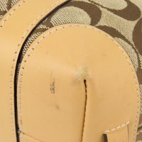 Coach 經典手提包，帆布和皮革材質 [二手]