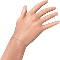 卡地亞/Cartier Damour XS 1P 鑽石 0.04 克拉 K18PG 粉金手鍊 1.3 克 16.5 公分 女士款 [二手]