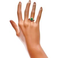 Size 12.5, Emerald 0.78ct, Diamond 0.26ct, Platinum 850, 5.4g, Women's Ring [Used]