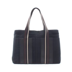 【중고】 Hermes 에르메스 토트백 트로카 호리존탈 MM 블랙/브라운 캔버스 레더 트로카 호리존탈 MM 여성용 Used A