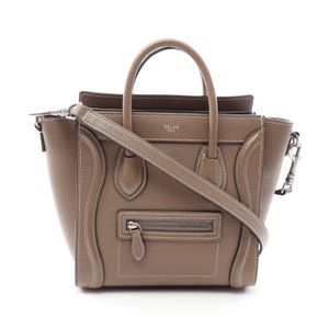 [중고] CELINE 러기지 나노 쇼퍼 2WAY 손가방 그레이지 레더 여성용 Used B