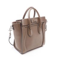 [Used] CELINE Luggage Nano Shopper 2-Way Handbag, Greige Leather, Women's, Used B