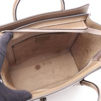 [Used] CELINE Luggage Nano Shopper 2-Way Handbag, Greige Leather, Women's, Used B