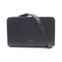 [Used] Dior Shoulder Bag DIAL DIOR ULTRA Small Black Leather Messenger Bag Men's Used B