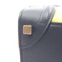 [Used] CELINE Luggage Micro Shopper Tote Bag, Yellow/Navy/Beige, Leather/Suede, Women's.