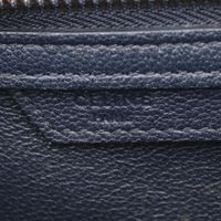 [Used] CELINE Luggage Micro Shopper Tote Bag, Yellow/Navy/Beige, Leather/Suede, Women's.