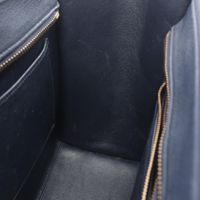 [Used] CELINE Luggage Micro Shopper Tote Bag, Yellow/Navy/Beige, Leather/Suede, Women's.