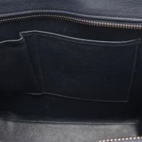 [Used] CELINE Luggage Micro Shopper Tote Bag, Yellow/Navy/Beige, Leather/Suede, Women's.