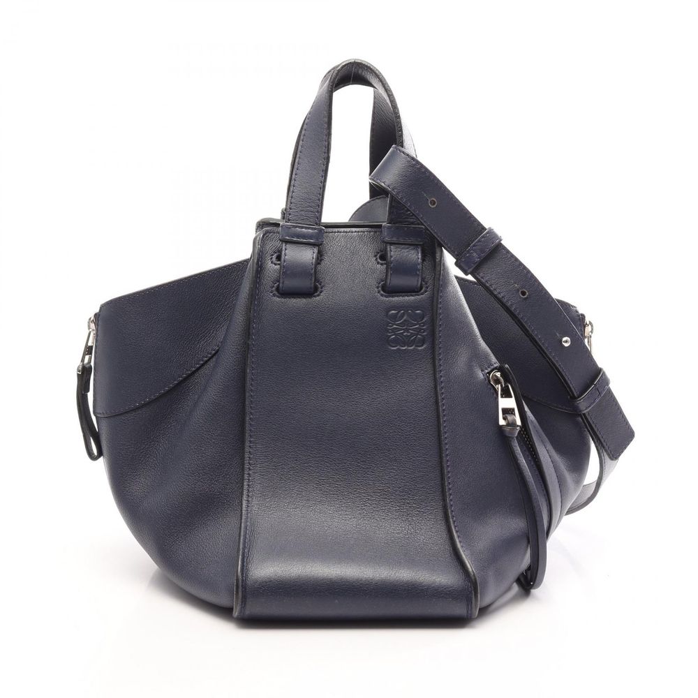 [중고] LOEWE 핸드백 HAMMOCK SMALL 해먹 스몰 2WAY 네이비 레더 여성용 Used B