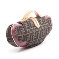 [중고] FENDI 핸드백 주카 2WAY 8BN133 브라운/퍼플/베이지 캔버스 레더 주카 배니티 미러 여성용 Used B